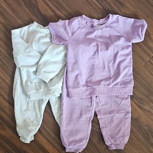 Lilac and Gray Baby Outfit Set